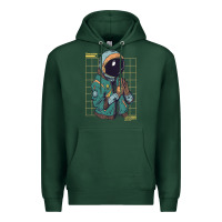 Sports Green astronaut space travel retro aesthetic streetwear t shirt Premium Hoodie - minhPixels
