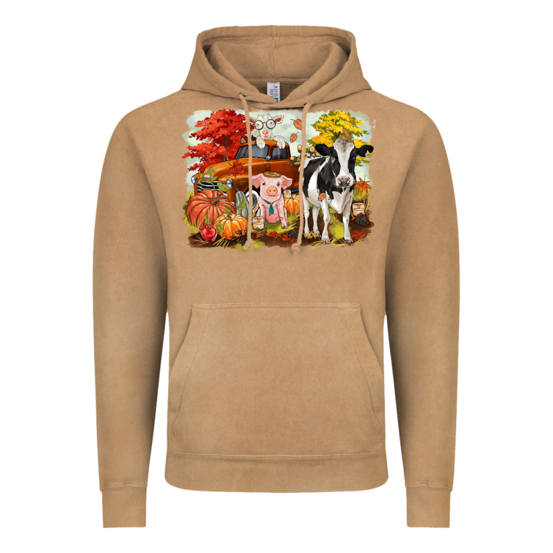 Fall Farm Animals Vintage Hoodie by CowGirlArtShop | Teevron