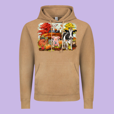 Fall Farm Animals Vintage Hoodie Designed By Cowgirlartshop