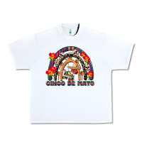White cinco de mayo rainbow Urban Heavy Tee - CowGirlArtShop