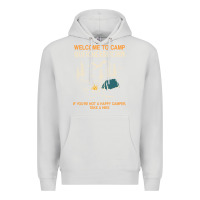 Dove Grey welcome to camp quitcherbitchin camping camp quitcherbitchin Premium Hoodie - minhPixels