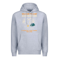 Heather Grey welcome to camp quitcherbitchin camping camp quitcherbitchin Premium Hoodie - minhPixels