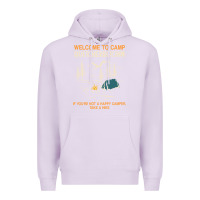 Lilac welcome to camp quitcherbitchin camping camp quitcherbitchin Premium Hoodie - minhPixels