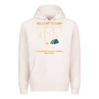 Pale Pink welcome to camp quitcherbitchin camping camp quitcherbitchin Premium Hoodie - minhPixels