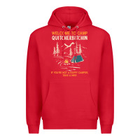 Red welcome to camp quitcherbitchin camping camp quitcherbitchin Premium Hoodie - minhPixels