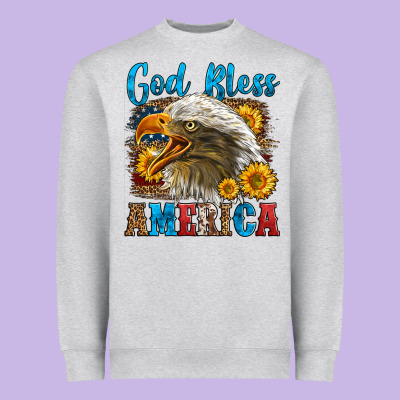 God Bless America Heavyweight Sweatshirt Designed By Lillyallendesigns