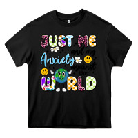 Black just me and my anxiety against the world Heavy Core Tee - Artiststas