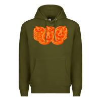 Army Green halloween pumpkin cookies t shirt Premium Hoodie - minhPixels