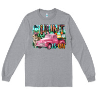 Heather Grey The hunt is on Easter Day Long Sleeve Tee - CowGirlArtShop
