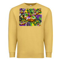 Antique Gold mardi gras cake glitterleopard and cowhide background Premium Sweatshirt - Artiststas