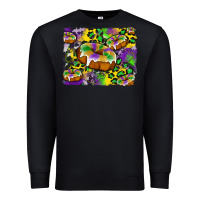 Black mardi gras cake glitterleopard and cowhide background Premium Sweatshirt - Artiststas