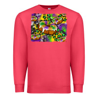 Cardinal mardi gras cake glitterleopard and cowhide background Premium Sweatshirt - Artiststas