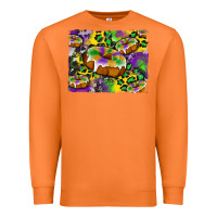 Carrot mardi gras cake glitterleopard and cowhide background Premium Sweatshirt - Artiststas