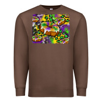 Chestnut mardi gras cake glitterleopard and cowhide background Premium Sweatshirt - Artiststas
