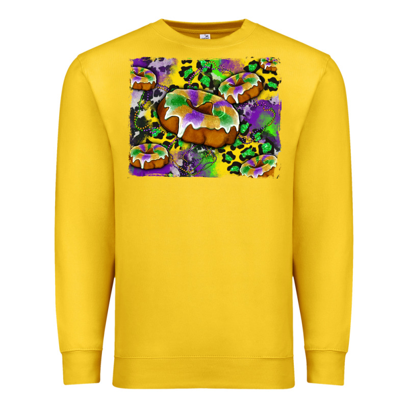 Mardi Gras Cake Glitterleopard And Cowhide Background Premium Sweatshirt by Artiststas | Teevron