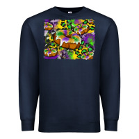 Navy mardi gras cake glitterleopard and cowhide background Premium Sweatshirt - Artiststas