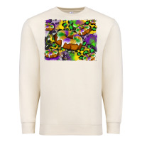 Sandshell mardi gras cake glitterleopard and cowhide background Premium Sweatshirt - Artiststas