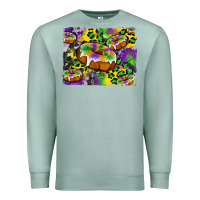 Seafoam mardi gras cake glitterleopard and cowhide background Premium Sweatshirt - Artiststas