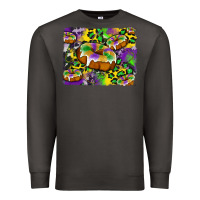 Smoke mardi gras cake glitterleopard and cowhide background Premium Sweatshirt - Artiststas