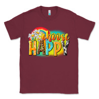 Burgundy Choose happy Classic Tee - NancyCooperArtShop