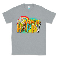 Heather Grey Choose happy Classic Tee - NancyCooperArtShop