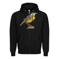 Black Western Meadowlark Zipper Hoodie - LillyAllenDesigns