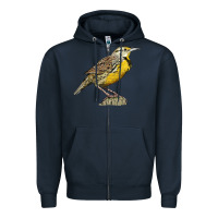 Navy Western Meadowlark Zipper Hoodie - LillyAllenDesigns