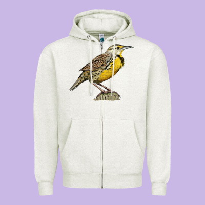 Western Meadowlark Zipper Hoodie Designed By Lillyallendesigns