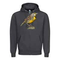 Smoke Western Meadowlark Zipper Hoodie - LillyAllenDesigns