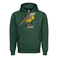 Sports Green Western Meadowlark Zipper Hoodie - LillyAllenDesigns