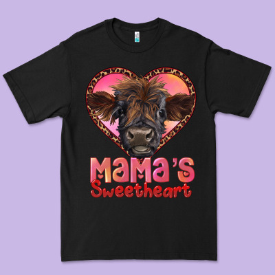 Mama's Sweetheart Highland Calf Premium Tee Designed By Ranaportraitstore