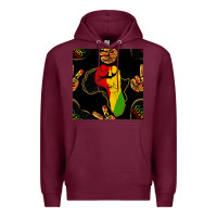Burgundy African Freedom Seamless Pattern Premium Hoodie - BundleAndBundleShop