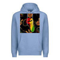 Colony Blue African Freedom Seamless Pattern Premium Hoodie - BundleAndBundleShop