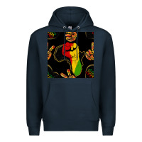 Navy African Freedom Seamless Pattern Premium Hoodie - BundleAndBundleShop