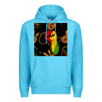 Ocean Blue African Freedom Seamless Pattern Premium Hoodie - BundleAndBundleShop