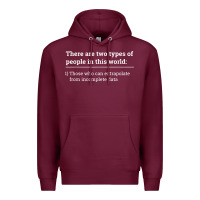 Burgundy Two Types of People Can Extrapolate Incomplete Data Gift Premium Hoodie - minhPixels
