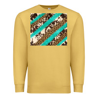 Antique Gold turquoise glitter leopard and cowhide Premium Sweatshirt - Artiststas