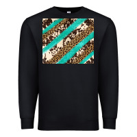 Black turquoise glitter leopard and cowhide Premium Sweatshirt - Artiststas