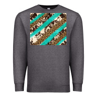 Charcoal Heather turquoise glitter leopard and cowhide Premium Sweatshirt - Artiststas