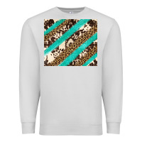 Dove Grey turquoise glitter leopard and cowhide Premium Sweatshirt - Artiststas