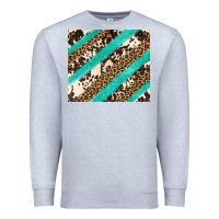 Heather Grey turquoise glitter leopard and cowhide Premium Sweatshirt - Artiststas