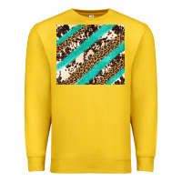 Lemon turquoise glitter leopard and cowhide Premium Sweatshirt - Artiststas