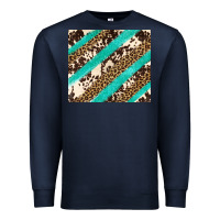 Navy turquoise glitter leopard and cowhide Premium Sweatshirt - Artiststas