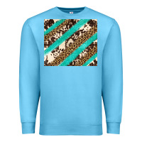 Ocean Blue turquoise glitter leopard and cowhide Premium Sweatshirt - Artiststas