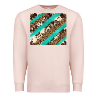Pale Pink turquoise glitter leopard and cowhide Premium Sweatshirt - Artiststas