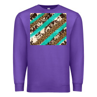 Purple turquoise glitter leopard and cowhide Premium Sweatshirt - Artiststas
