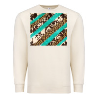 Sandshell turquoise glitter leopard and cowhide Premium Sweatshirt - Artiststas