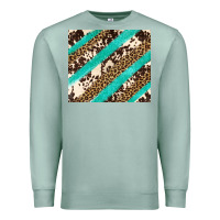 Seafoam turquoise glitter leopard and cowhide Premium Sweatshirt - Artiststas