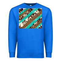 True Royal turquoise glitter leopard and cowhide Premium Sweatshirt - Artiststas