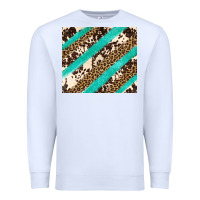 White turquoise glitter leopard and cowhide Premium Sweatshirt - Artiststas